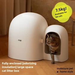 Caja de arena cerrada para gatos XL – Anti salpicaduras y olores