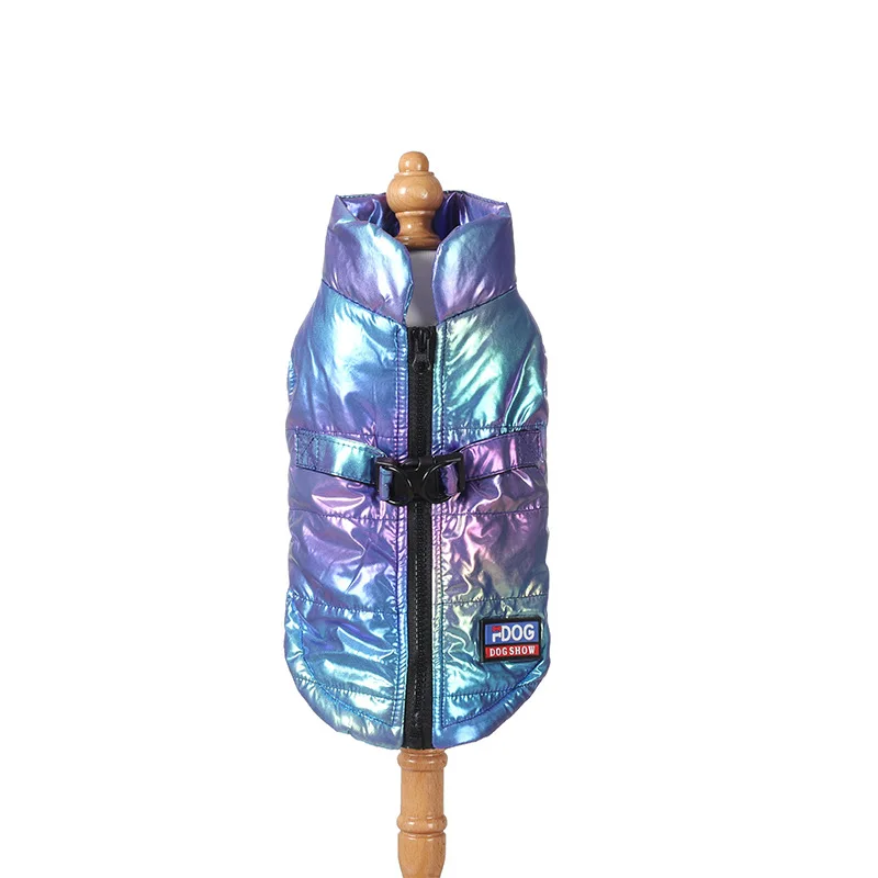 Ropa para mascotas de otoño e invierno, chaleco reflectante impermeable de color gradual, además de ropa cálida de terciopelo para perros y gatos, suministros para mascotas - imagen 4