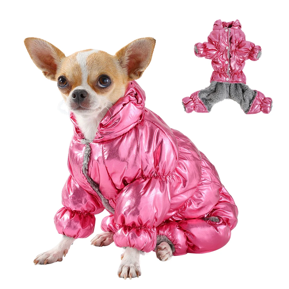 Ropa gruesa de invierno para perros, mono impermeable para perros pequeños y medianos, chaqueta elástica de lana cálida para cachorros, abrigo, disfraz de Pug