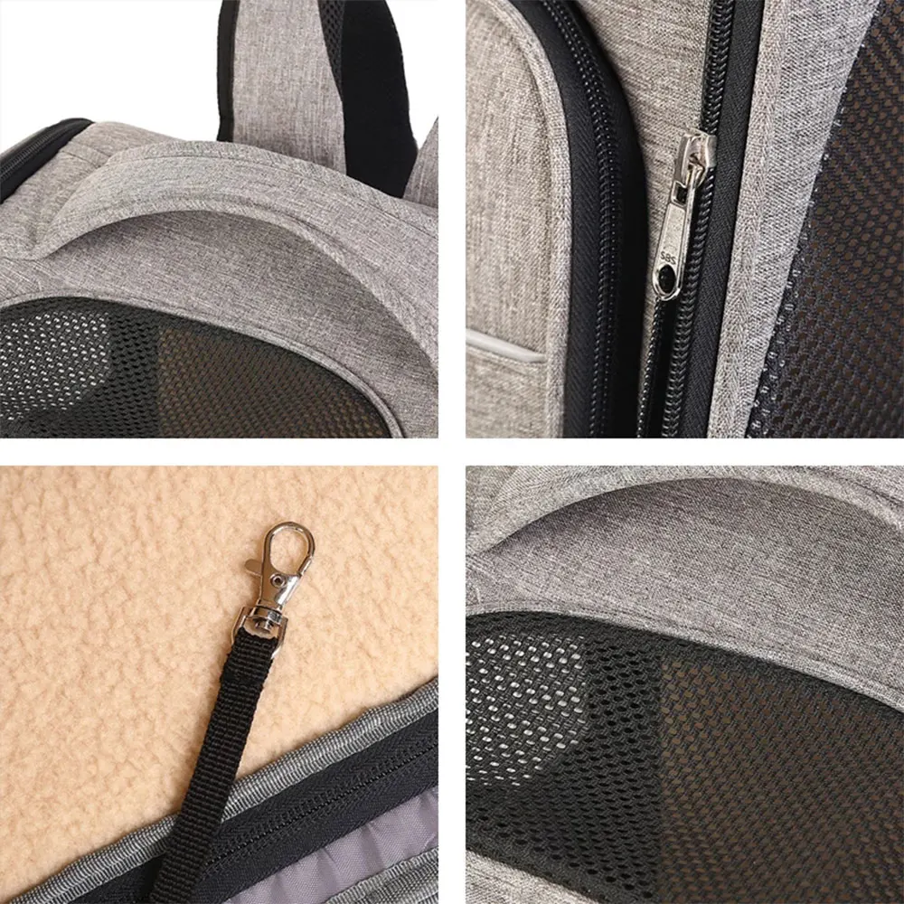 Bolsa de transporte para mascotas, mochila para perros pequeños y gatitos, bolsa de viaje, bolsa de hombro transpirable, bolsa expandible de gran capacidad - imagen 5