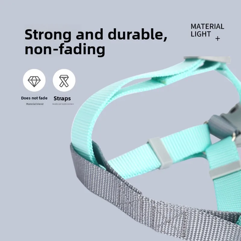 Juego de arnés y correa ajustables para perros Pastel Macaron, chaleco reflectante a prueba de escape sin tirar para perros y gatos con cuerda para caminar al aire libre - imagen 4