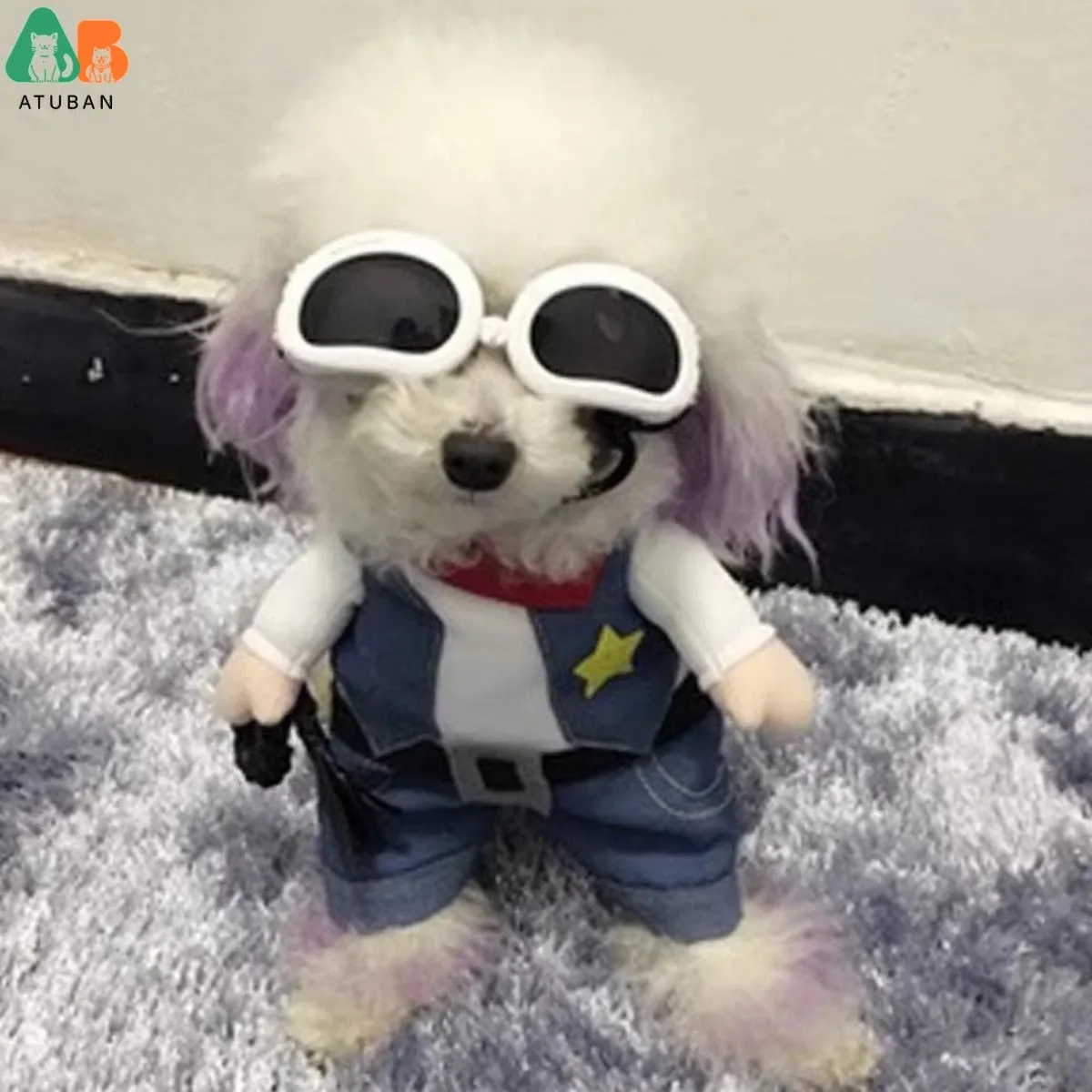 Disfraces de Halloween para perros y gatos, uniforme de vaquero del oeste con sombrero, divertido traje de vaquero para mascotas, disfraz divertido para gatos y perros pequeños - imagen 4