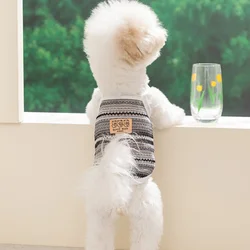 Chaleco a rayas de malla para perro y gato con anilla D – Ropa verano