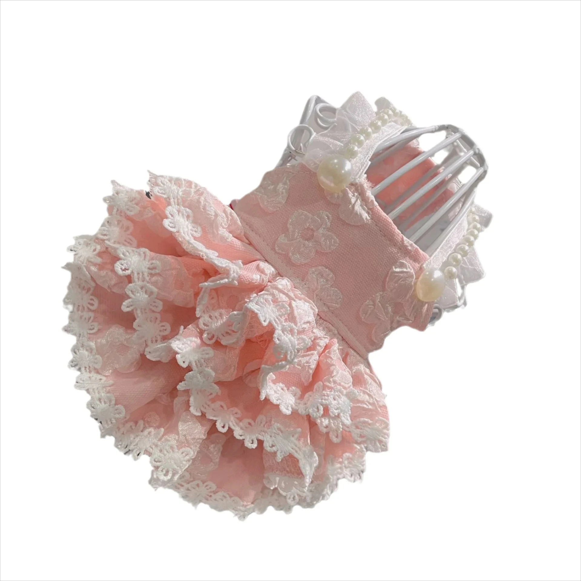 Vestido para mascotas, falda abombada de princesa para perros, falda de pastel dulce con perlas, vestidos para perros pequeños, ropa para cachorros - imagen 5