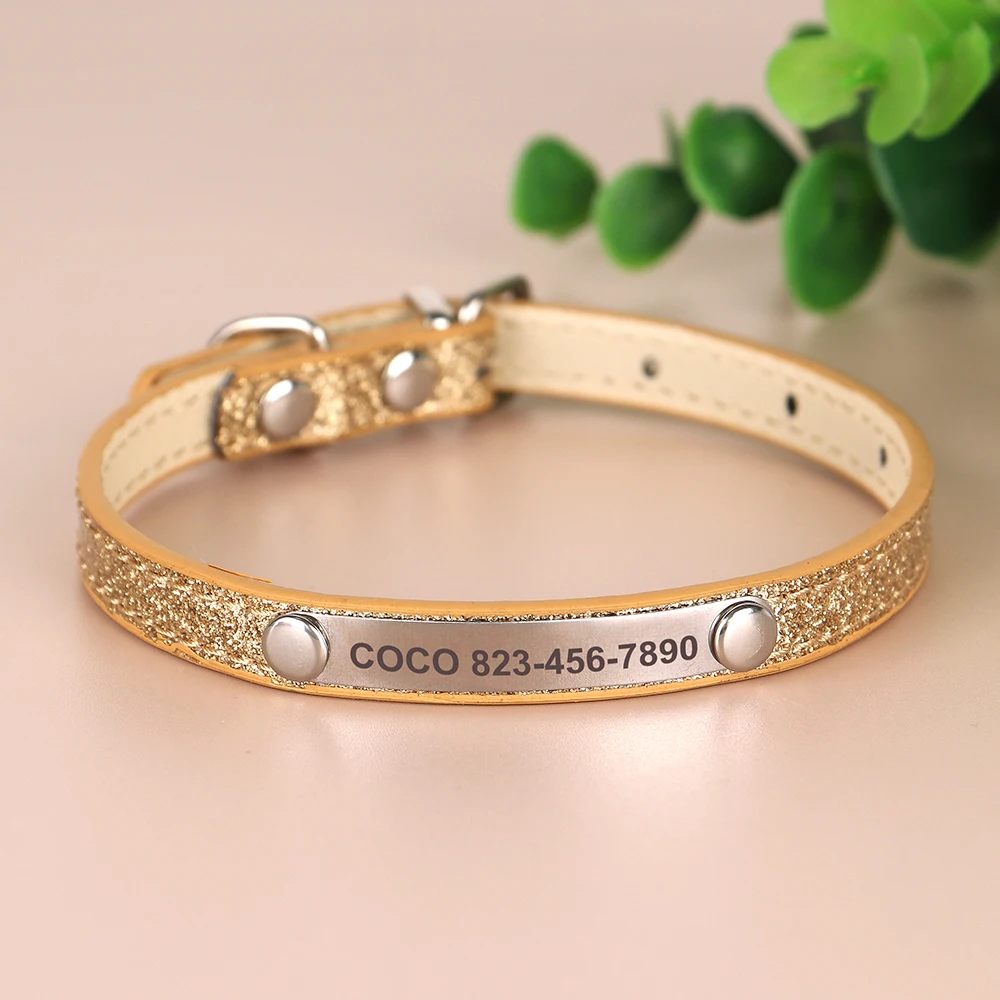 Collar personalizado para cachorros y gatitos para perros pequeños y medianos, placa con nombre grabada gratis ajustable personalizada, etiqueta de identificación, collares para mascotas Perros - imagen 5
