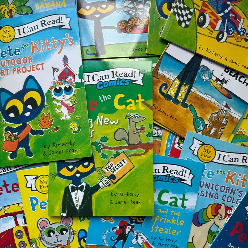 2025 lo último en puedo leer Pete, libros ilustrados de gato, cuentos famosos para niños, libro infantil de cuentos en inglés, 32 libros/juego de libros para dormir - imagen 2