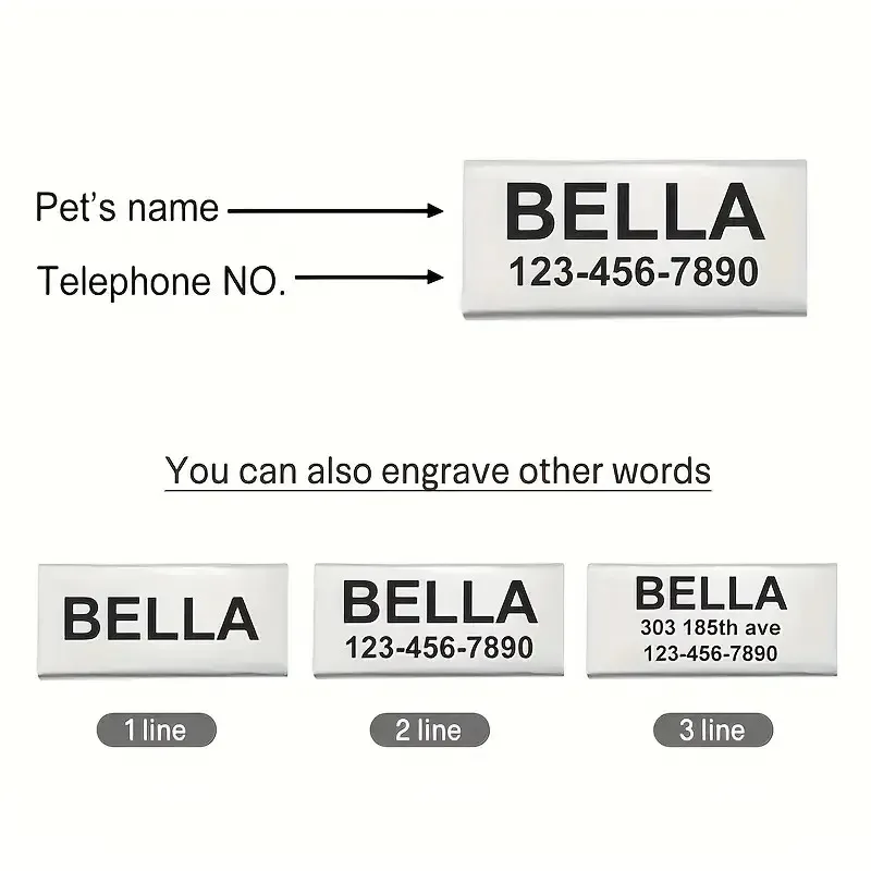 Collar de perro personalizado, collares para cachorros y gatitos de hueso de nailon, ID de nombre personalizado para mascotas, ajustable para perros pequeños y gatos, 1 ud. - imagen 4