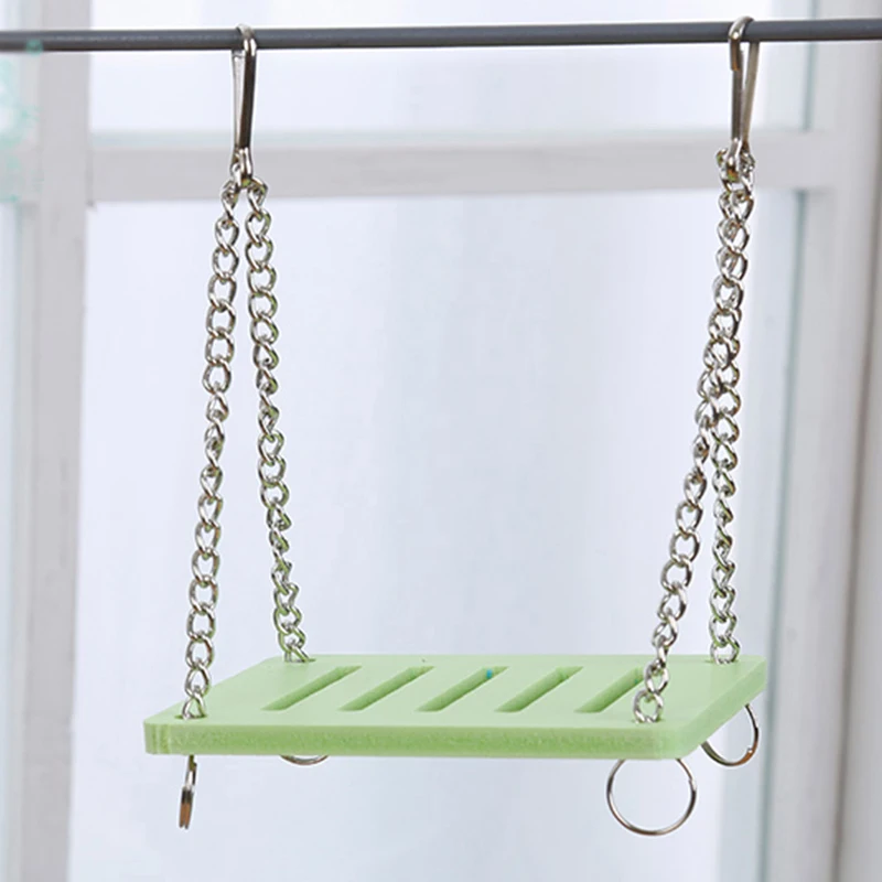 Columpio de Color aleatorio para loro y hámster, accesorio colgante para jaula, juguete para Chinchilla, accesorios para mascotas, 1 unidad - imagen 3