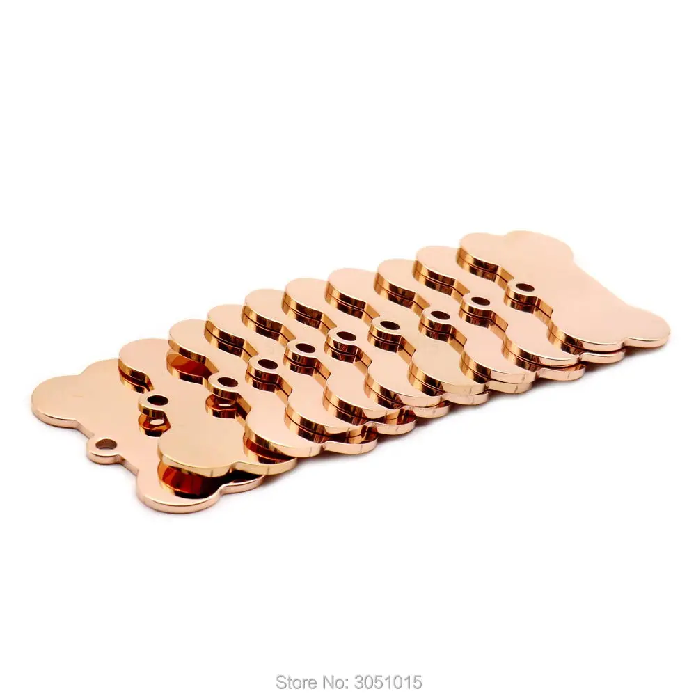 Placa identificativa de acero inoxidable para collar – Forma hueso para perro y gato - imagen 5