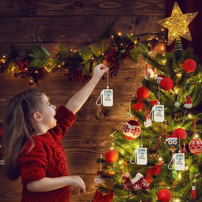 Portatarjetas de efectivo de madera, adorno colgante para fiesta temática de árbol, manijas de puerta, barandillas de ventana y pared, regalo novedoso - imagen 3