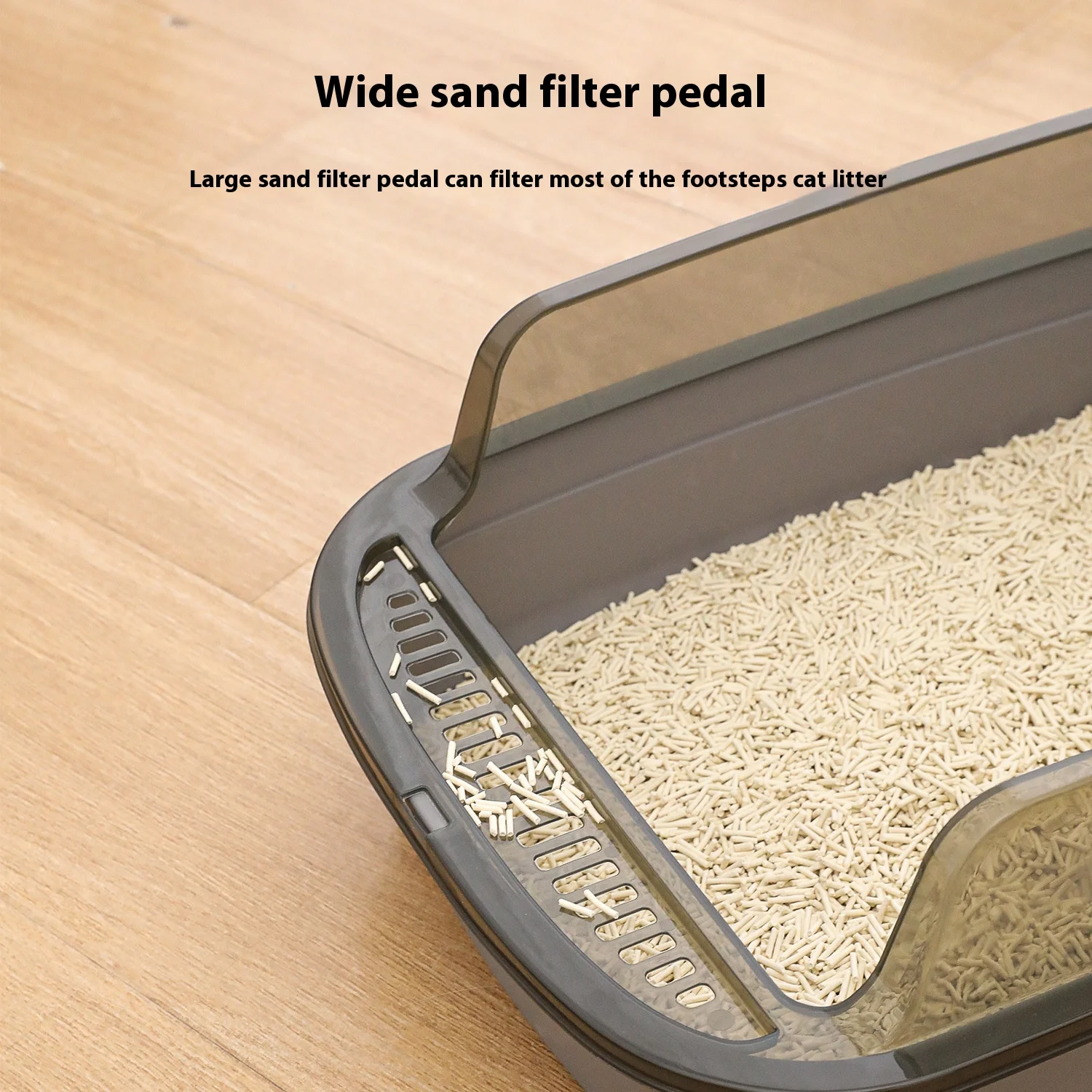 Caja de arena para gatito, caja de arena para gatos, bandeja semicerrada a prueba de salpicaduras para gatos, suministros de lavabo para limpieza de inodoro para gatos, bandeja para gatitos, colcha - imagen 3