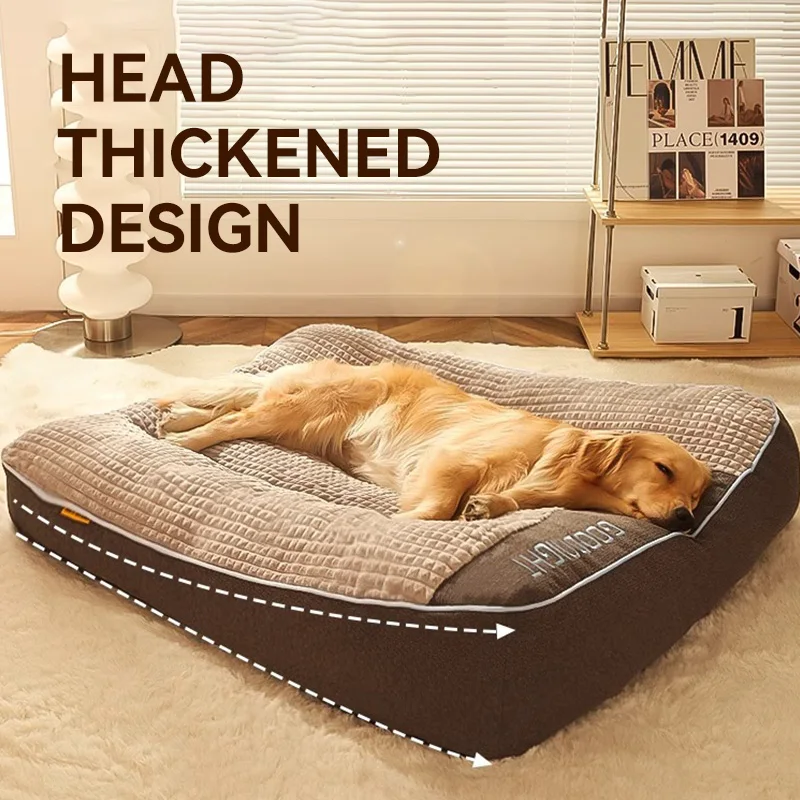 HOOPET-cama para perros y gatos, estera grande para perros, nido cálido para mascotas, perrera para perros pequeños, medianos y grandes, cachorros, gatitos, talla grande, para dormir en invierno - imagen 4