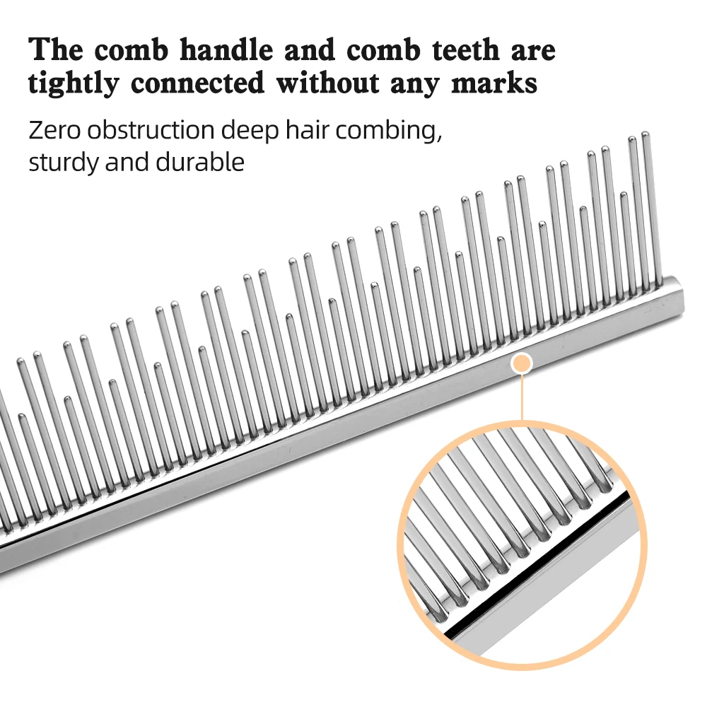 Peine específico para gatos Diseño de dientes largos y cortos Ragdoll Cat Blue Cat Mangillo de peine de cobre Cabello peinado profundo Buena elasticidad - imagen 4