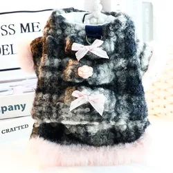Abrigo acolchado de princesa de terciopelo cálido para perros, traje de estilo fragante de lujo para perros pequeños, ropa esencial para mascotas de otoño e invierno