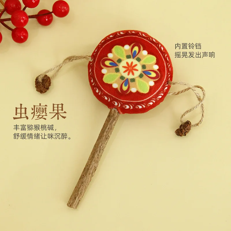 Sonajero Polygonum de madera creativo para gatos, juguetes para gatos, campana de fruta, palo Molar para gatos, suministros para mascotas Self-hi - imagen 3