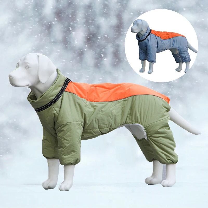 Chaqueta cálida de invierno para perros grandes, mono impermeable para perros grandes, ropa, Abrigo acolchado Doberman de galgo para perros medianos y grandes