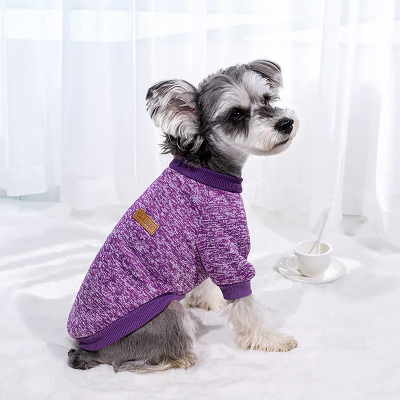 Lindo suéter de punto para perros chaqueta cálida de invierno ropa para gatos jersey de cuello redondo suéter para mascotas para perros pequeños medianos Teddy, - imagen 3