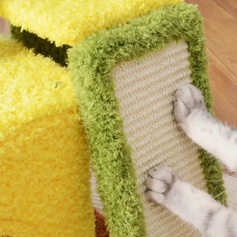 Rascador para gatos girasol con poste de sisal y torre de salto - imagen 5