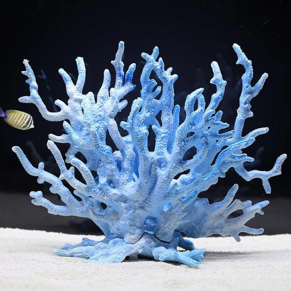 Planta de agua de Coral de simulación para pecera, decoraciones de acuario de Coral falso, adornos de Coral duro marino bajo el mar, 1 unidad - imagen 3