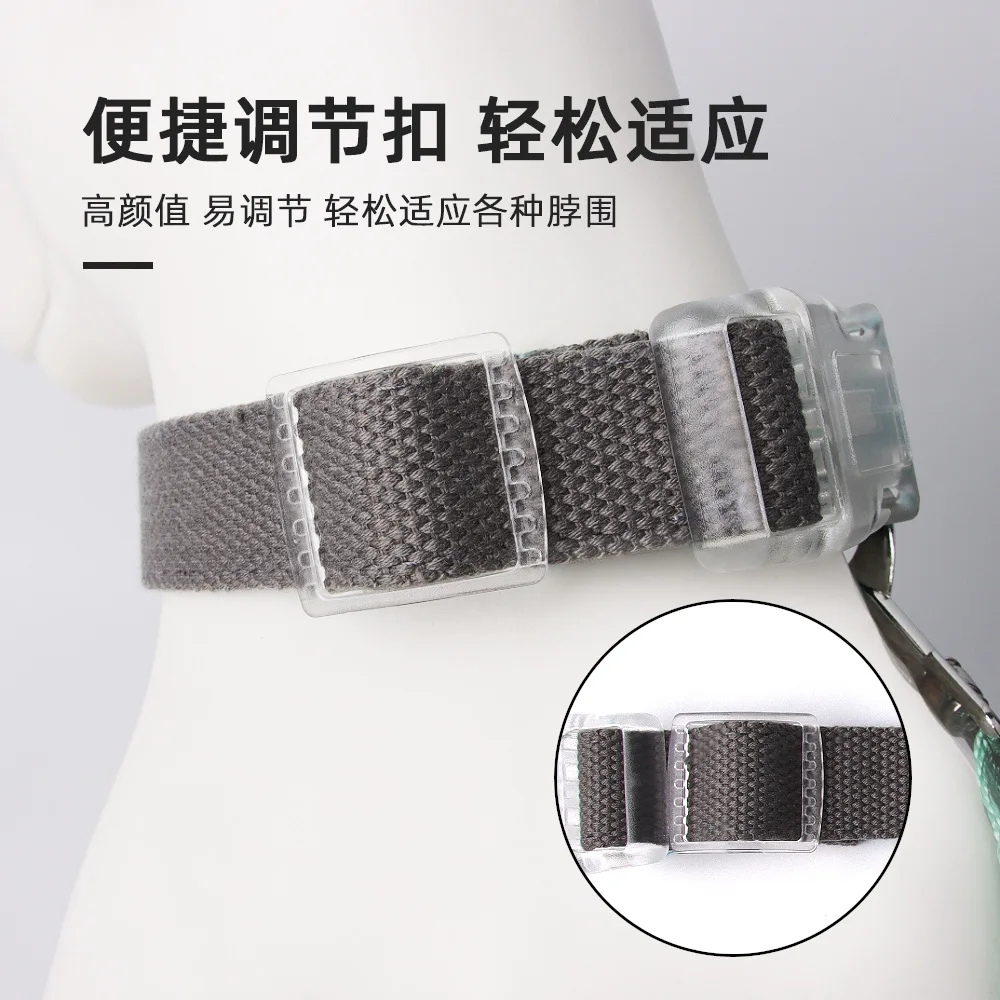 Collar para mascotas resistente al desgaste Collar para perro resistente al desgaste de nailon de color contrastante de algodón y lino respetuoso con el medio ambiente - imagen 4