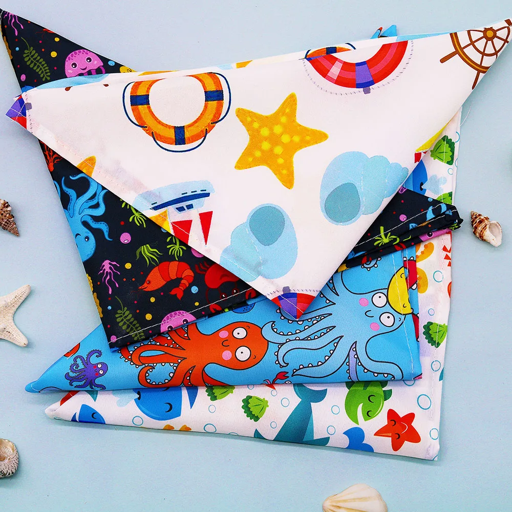 50 Uds. Bandana para perros, pañuelos de estilo océano a la moda, bufanda para perros pequeños, gatos, Baberos ajustables para perros y cachorros para el cuidado de perros - imagen 4