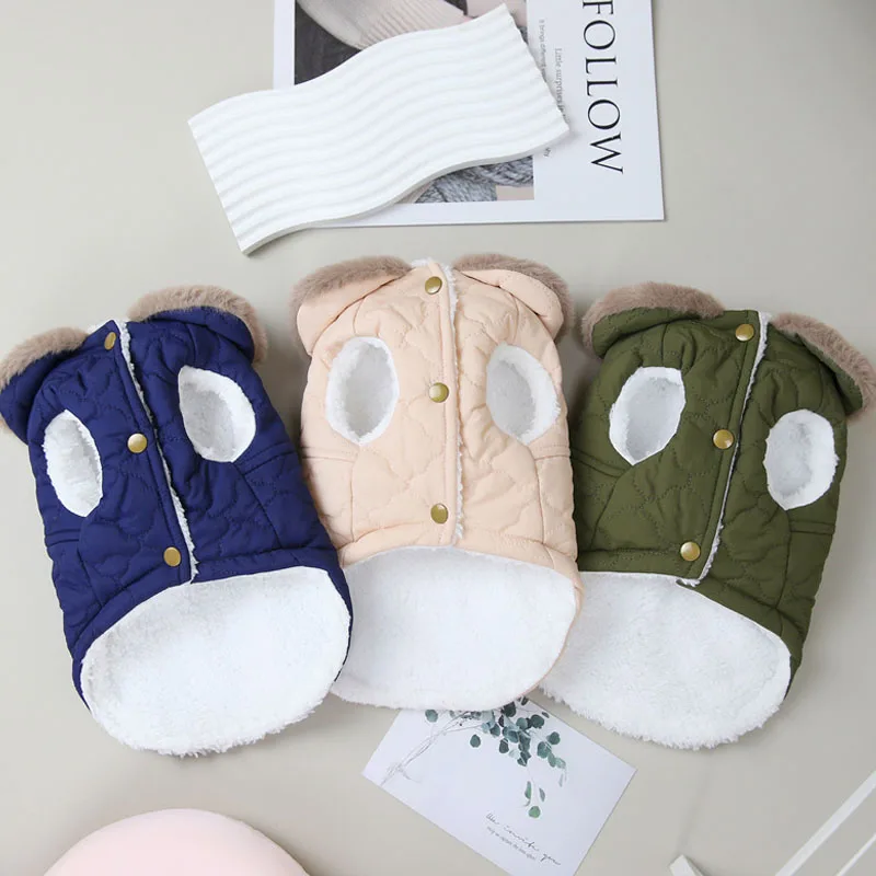 Abrigo de lujo para perros, ropa de invierno con Cuello de piel, ropa cálida para mascotas para perros pequeños y medianos, Chihuahua Shih Tzu, chaleco para cachorros, chaqueta, disfraz XL - imagen 2