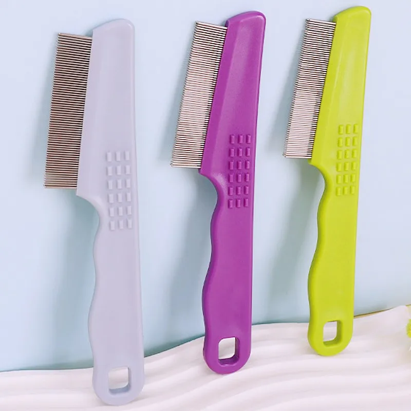 Dog Comb Dense Tooth Dogs Brush Double-row Flea Combs for Dogs Hair Cleaning Dog Grooming Pet Hair Remover Massage Cat Brush