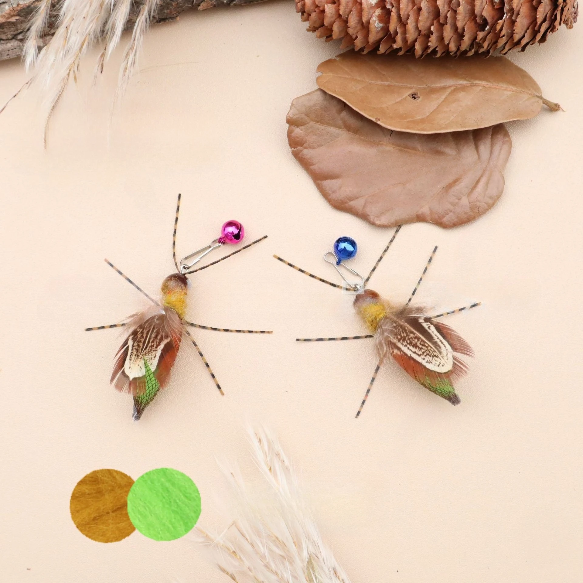 Accesorios de repuesto de pluma de luciérnaga de simulación, palo divertido para gato, varilla Teaser, juguete para mascotas de plástico, 1 ud./2 uds. - imagen 4