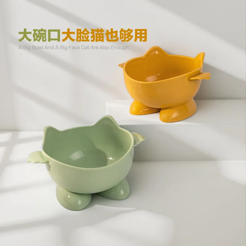 Cuencos para gatos Color macarrón, cuenco para mascotas, protección del cuello, cuenco alto para pies, lavabo de comida para gatos antigolpes - imagen 2