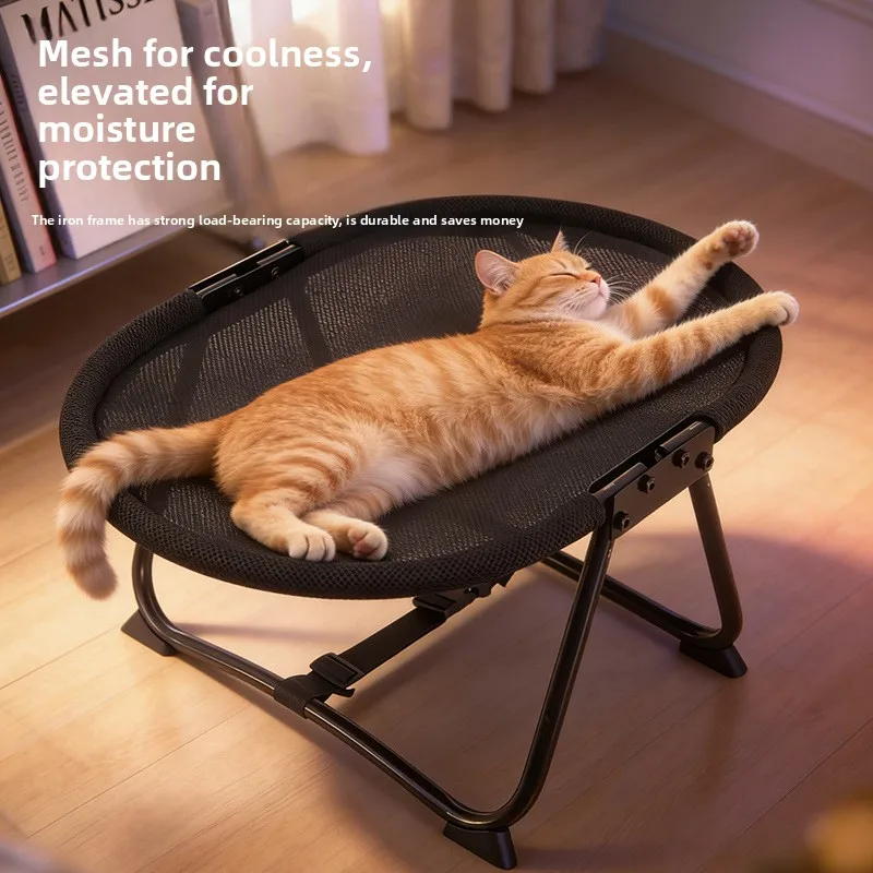 Cama elevada transpirable para perros y gatos, plegable y portátil - imagen 3