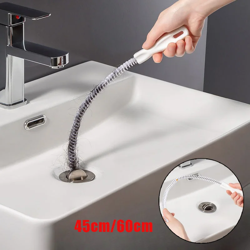 Cepillo de dragado de tuberías, herramienta limpiadora de cabello, alcantarillado de baño, limpiador de serpiente, limpiador Flexible, tapón de obstrucción, herramientas de limpieza