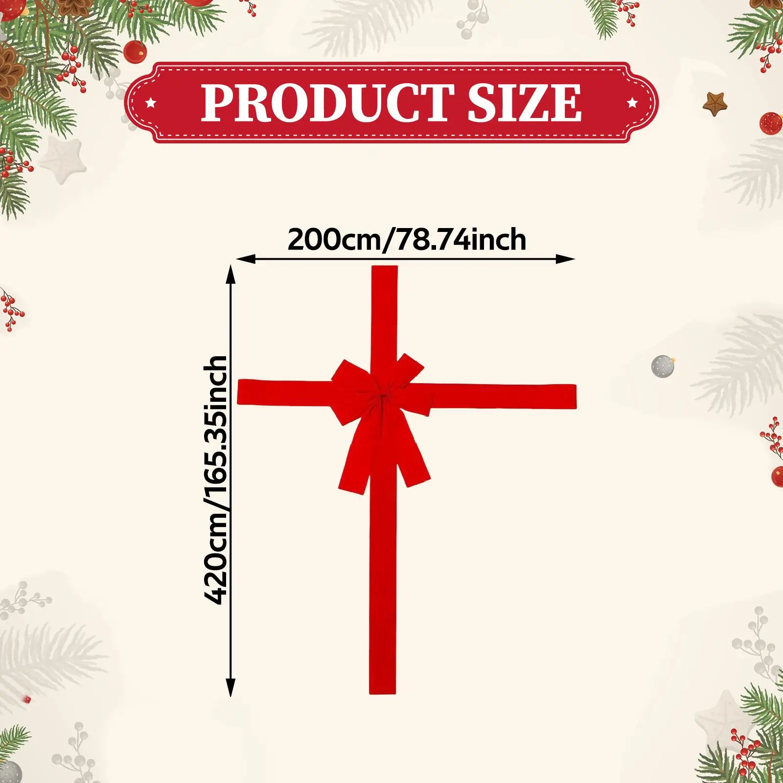 Christmas Cabinet Door Ribbon Bow Xmas Decor Red Festival Wrapping Decorations Front Door Bow Xmas Tree Bow for Home Festival