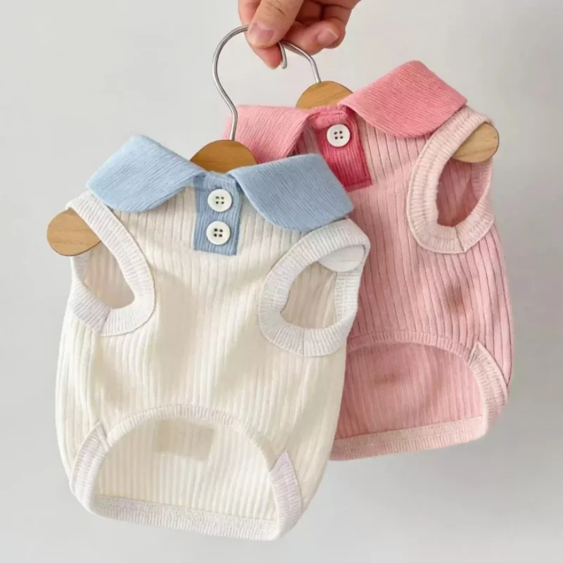 Camiseta a rayas para perro pequeño y gato – Ropa de verano ligera - imagen 5