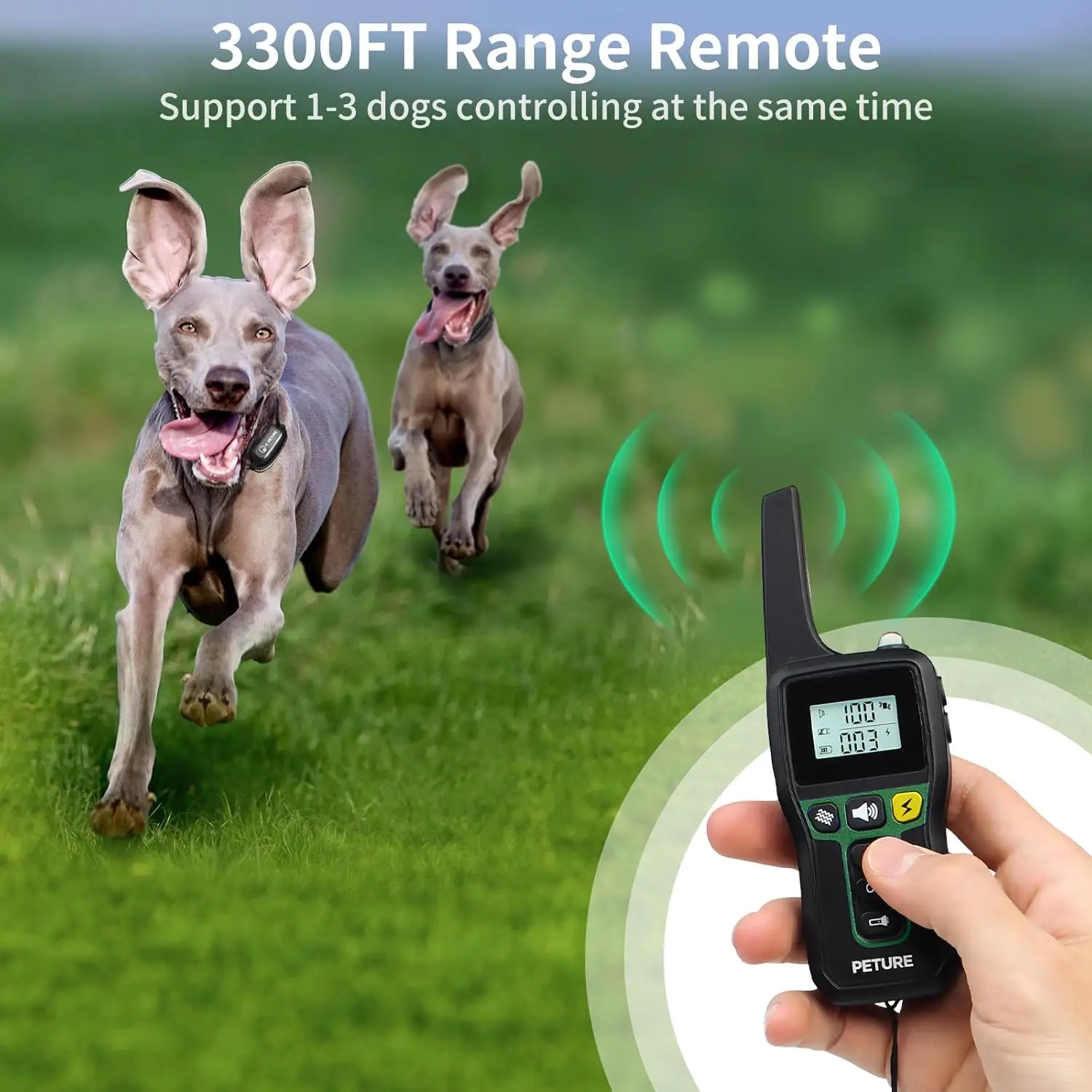 Collar de corteza para perros con control remoto, Collar de choque impermeable de 3300 pies con pitido, vibración, modo automático para perros grandes, medianos y pequeños