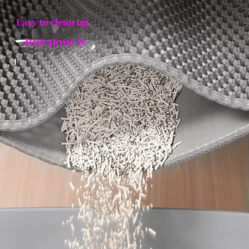 Estera de arena para gatos de doble capa, estera antideslizante impermeable para gatos, estera de arena limpia para mascotas, estera de inodoro para gatos, estera para caja de arena limpia para mascotas - imagen 4