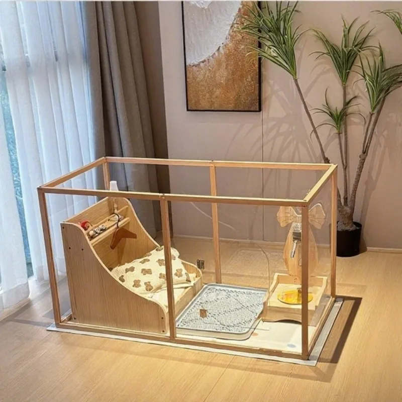Valla transparente para perros, jaula para perros grandes, camas para perros, valla para casa, perrera para perros de interior, casa de cama, cajas de plástico, jaulas