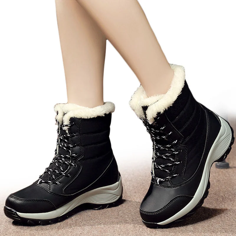 Botas de Mujer, botines ligeros, zapatos de plataforma para Mujer, tacones, Botas de invierno para Mujer, zapatos de invierno para mantener el calor en la nieve, Botines femeninos - imagen 5