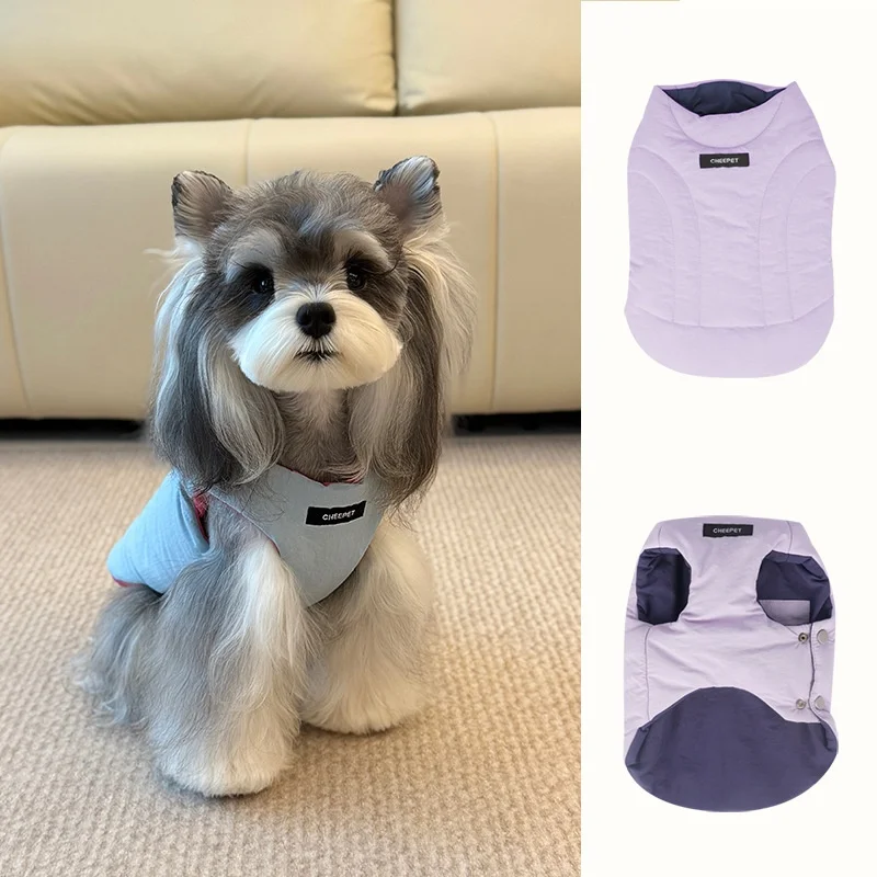 Abrigo de algodón Reversible grueso para mascotas, ropa de otoño e invierno, chaleco de algodón para perros para clima frío, abrigo cálido para perros, chaqueta suave, ropa para mascotas
