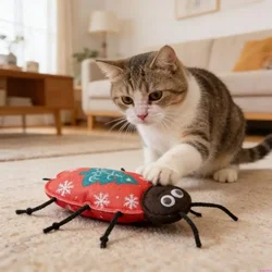 Juguete interactivo para gatos en interiores: cucaracha de fieltro