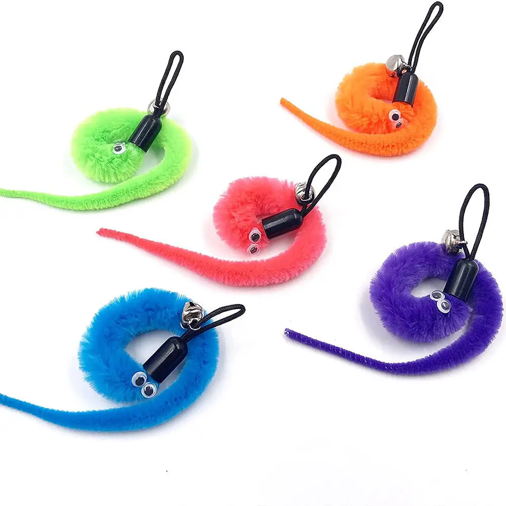 Accesorios de juguete de plumas de gato, juguete de gusano de ratón falso con campana, juguete interactivo de repuesto, bola de espuma de repuesto para entrenamiento - imagen 3
