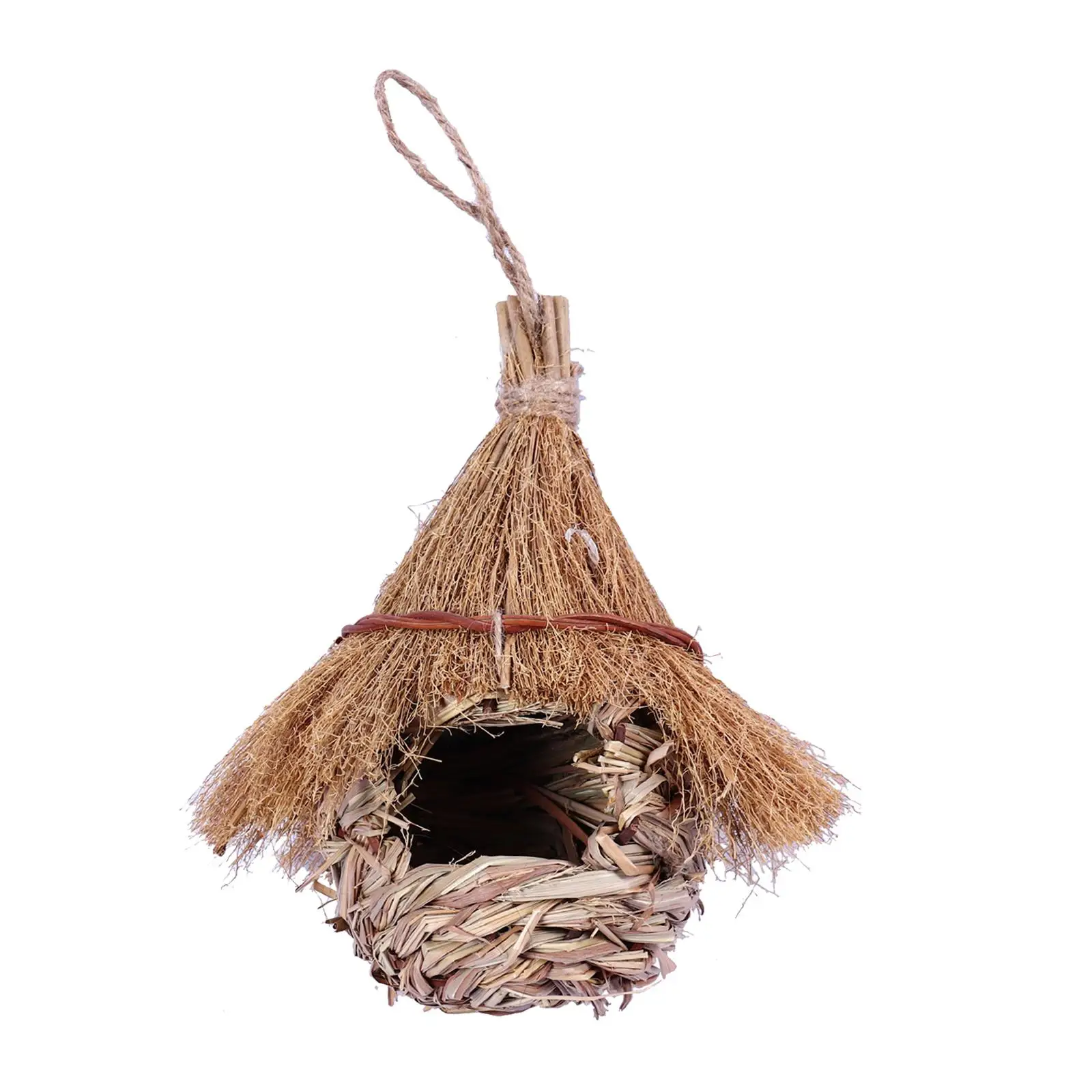 Hand Woven Hummingbird Nest Grass Birds Nest Shelter Hut Wren Finch Bird House for Outdoor Lawn Garden Decor Hand Woven Hummingbird Nest Grass Birds Nest Shelter Hut Wren Finch Bird House for Outdoor Lawn Garden Decor