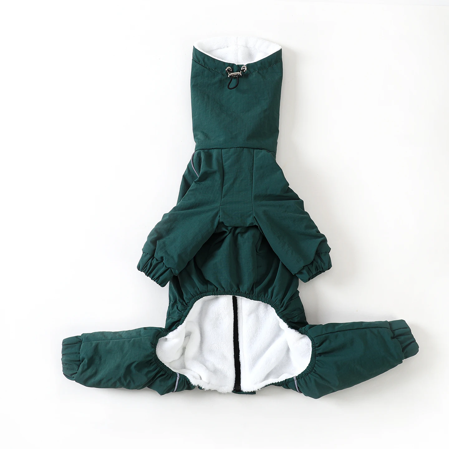 Chaqueta de algodón de invierno para 4 patas para Galgo Italiano, cuello alto, cálida, a prueba de viento, sudadera ajustable para Whippet, abrigo grueso para Galgo grande, peso hasta 25KG, largo de espalda hasta 72cm - imagen 4