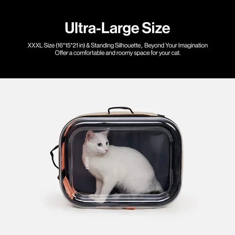 Mochila transportadora para mascotas para gatos, gran espacio para viajes y senderismo, adecuada para gatos grandes y perros pequeños, esay para doblar suministros para gatos - imagen 3
