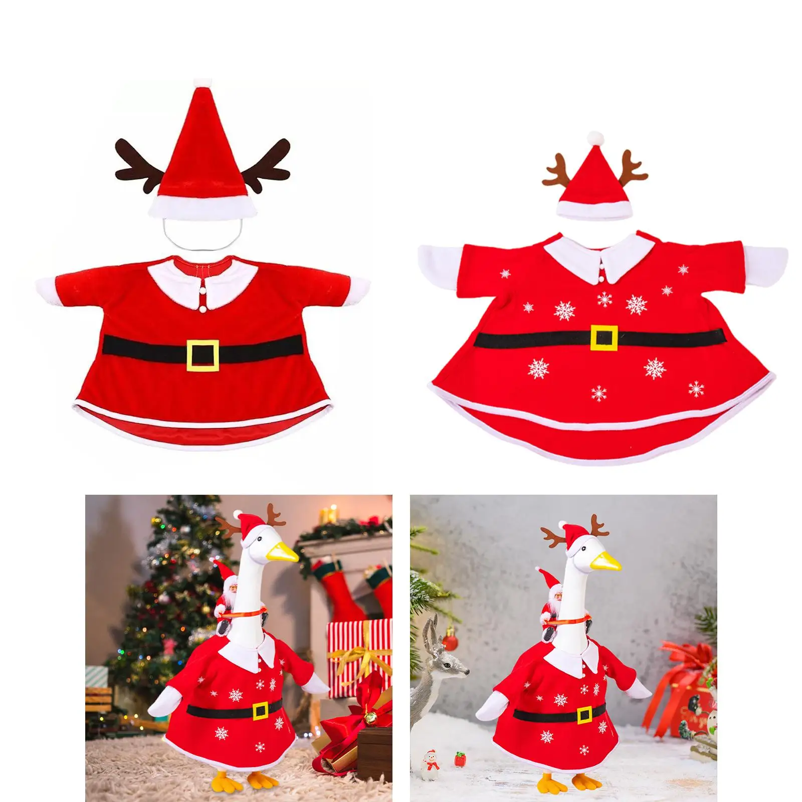 Traje de ganso para porche de Navidad, estatua de ganso para porche, ropa, decoración artística de césped única para jardín, Patio de primavera, exterior de verano