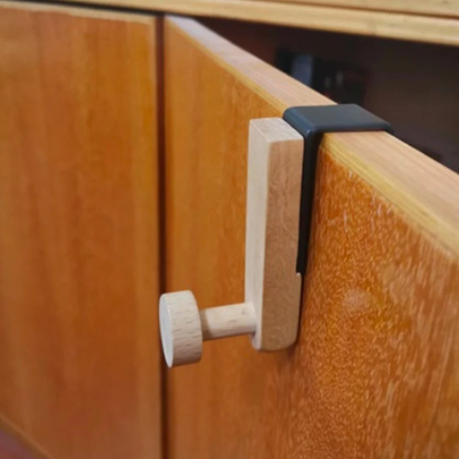 Gancho para puerta de armario de cocina, colgador de toallas/ropa/abrigos, soporte colgante trasero de hierro/madera para almacenamiento de cocina y baño, 1/2/5 Uds. - imagen 2