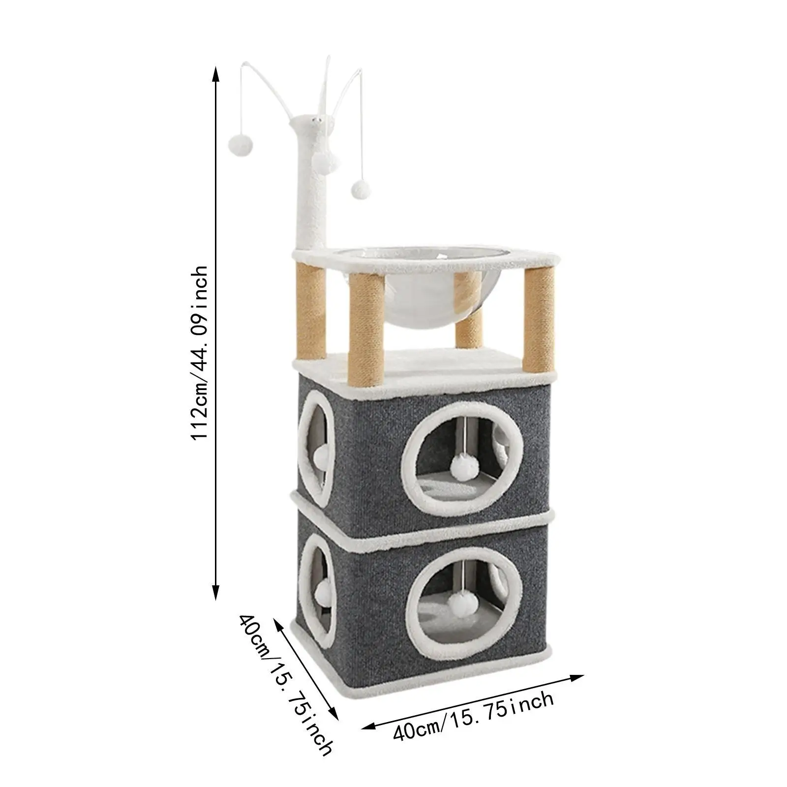 Cat Bed Space Capsule, Cat House, Large Cat Bed, Cave Cat Cube Condos for Multiple Small Pets Cats to Grind Paws Indoor Cats