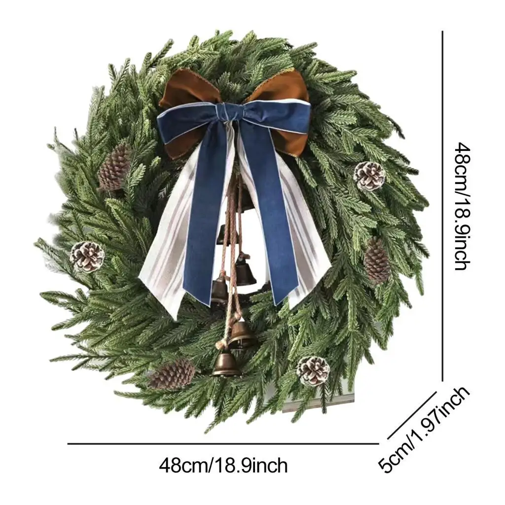 Christmas Wreath Outside Green Leaves Farmhouse Rustic Xmas Wreath Holiday Garland Decoration Front Door Wreath for Balcony Wall Christmas Wreath Outside Green Leaves Farmhouse Rustic Xmas Wreath Holiday Garland Decoration Front Door Wreath for Balcony Wall