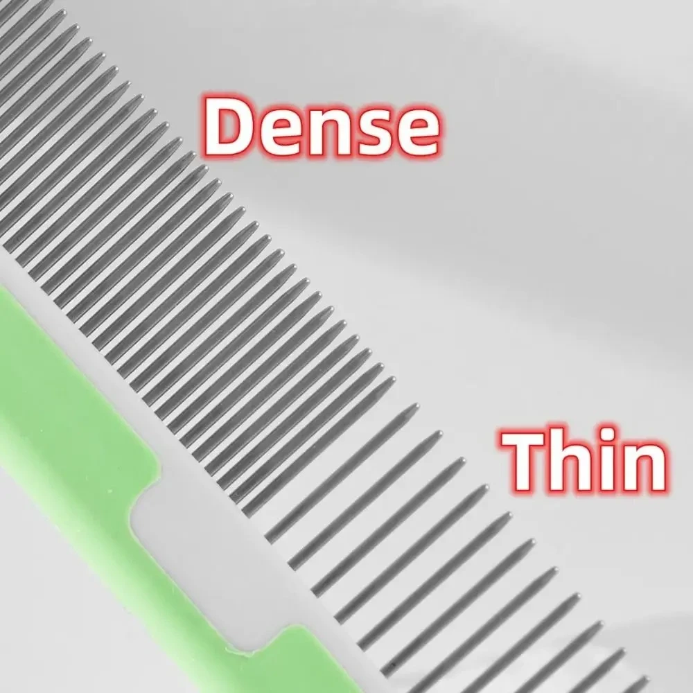 Peine de nudo abierto duradero de acero inoxidable para mascotas, suministros para mascotas de una sola fila, peine con pasador para perros y gatos, herramientas de aseo para mascotas - imagen 4