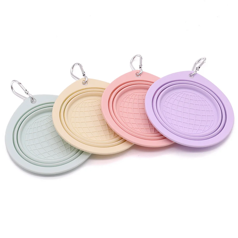 Cuenco portátil para perros plegable, cuenco de agua y comida para viajes de mascotas, plato de alimentación plegable para perros, acampada al aire libre, senderismo