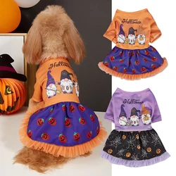 Vestido Halloween para perros pequeños – Gnomo y calabaza, falda de tul